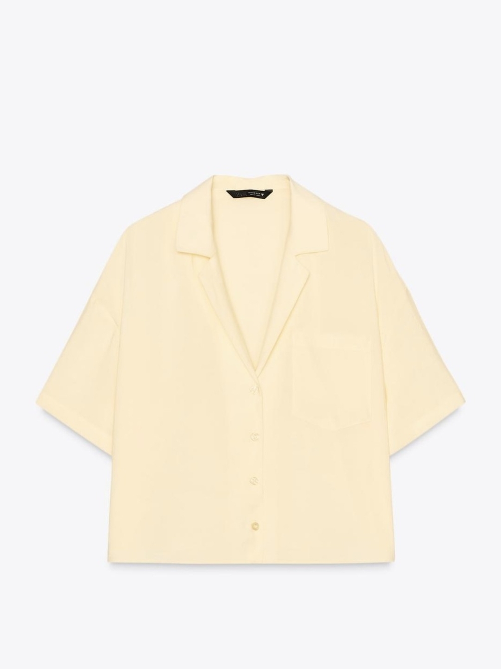 Boxy Short-Sleeve Shirt - Cream